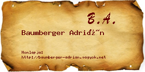 Baumberger Adrián névjegykártya